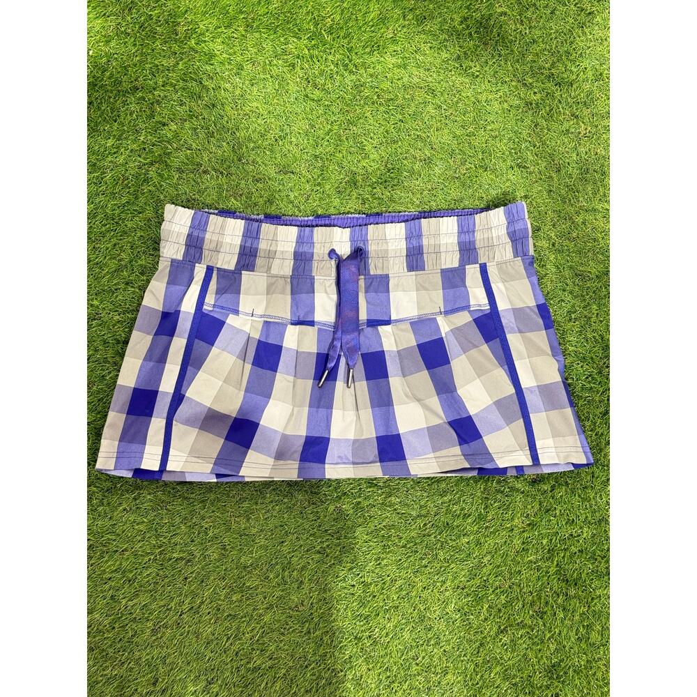 Lululemon Purple Leader Of Track Skirt Plaid